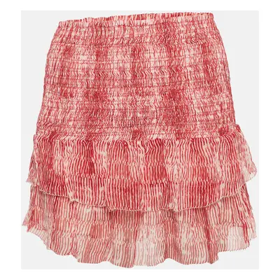 Isabel Marant Red Smocked Zelia Mini Skirt