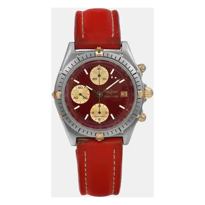 Breitling Red Stainless Steel Chronomat Automatic Men's Wristwatch 39mm