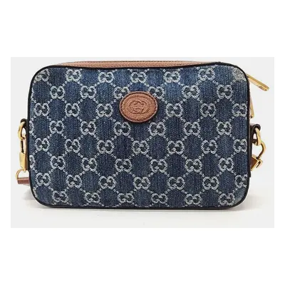 Gucci Denim Interlocking Crossbody Bag