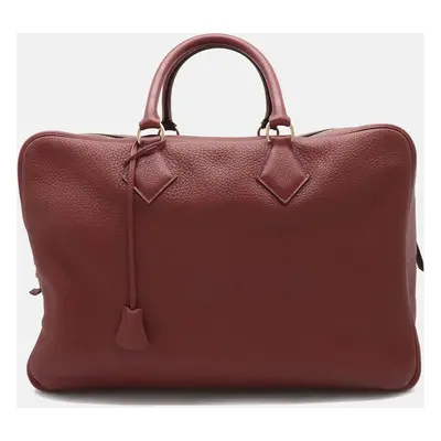 Hermes Brown Leather Plume Travel Bag