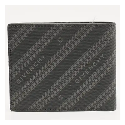 Givenchy Black Nylon Diagonal Logo Bifold Wallet