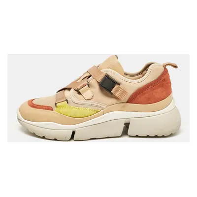 Chloe Multicolor Mesh and Suede Sonnie Sneakers Size