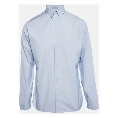 Dior Homme Blue Cotton Button Front Shirt