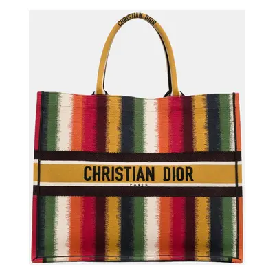 Dior Multicolor Large Striped Book Tote