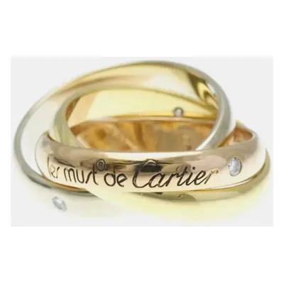 Cartier 18K Yellow, Rose, White Gold Trinity Band Ring EU