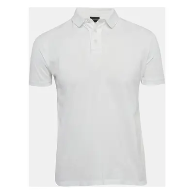 Emporio Armani White Cotton Pique Polo T-Shirt