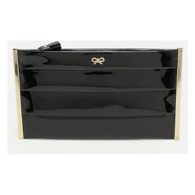 Anya Hindmarch Black Patent Leather Clutch