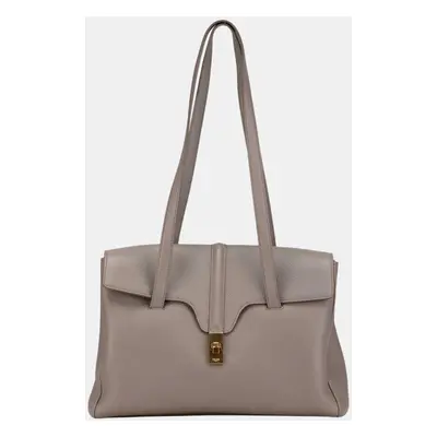 Celine Brown Medium Grained Calfskin Soft Shoulder Bag