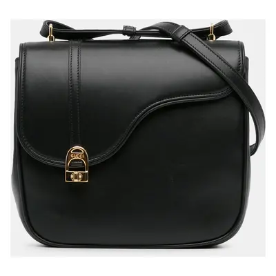 Gucci Black Leather Equestrian Crossbody