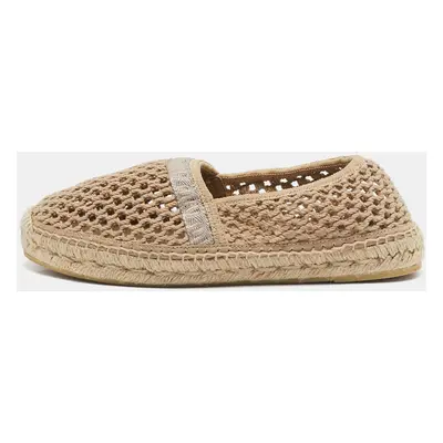 Miu Miu Beige Fishnet Espadrille Flats Size