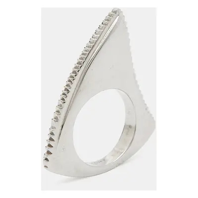 Givenchy Shark Tooth Silver Tone Ring Size