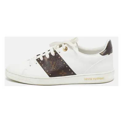 Louis Vuitton White Leather and Monogram Canvas Time Out Sneakers Size