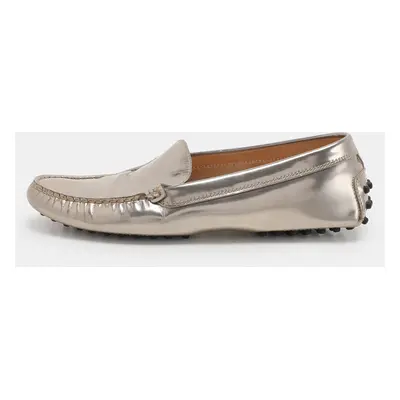 Tod's Metallic Patent Leather Penny Loafers Size 38.5