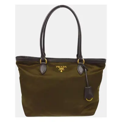 Prada Brown Nylon Tote Handbag