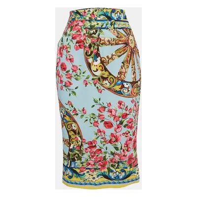 Dolce & Gabbana Multicolor Crepe Midi Skirt