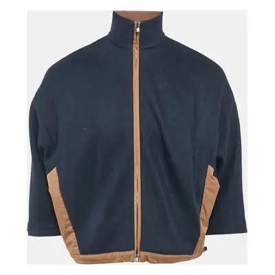 Loro Piana Navy Blue Cashmere Knit Zip-Up Jacket