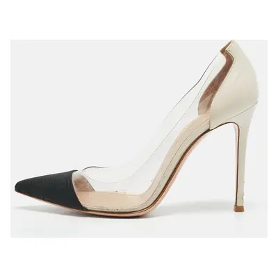 Gianvito Rossi Black/White Leather and PVC Plexi Pumps Size