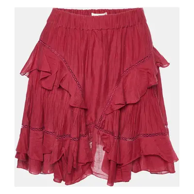 Isabel Marant Etoile Pink Cotton Ruffled Mini Skirt