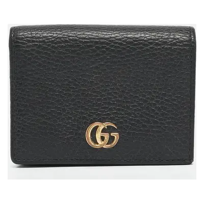 Gucci Black Leather GG Marmont Card Case