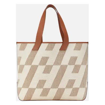 Hermes Beige Canvas H Ambie GM Tote Bag