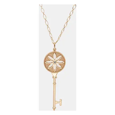 Tiffany & Co. Daisy Key Diamond 18K Rose Gold Long Pendant Necklace