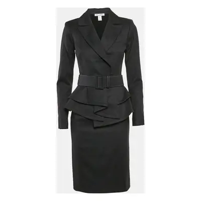 Oscar de la Renta Charcoal Grey Wool Skirt Suit