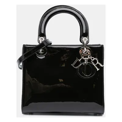 Dior Black Medium Patent Lady Dior