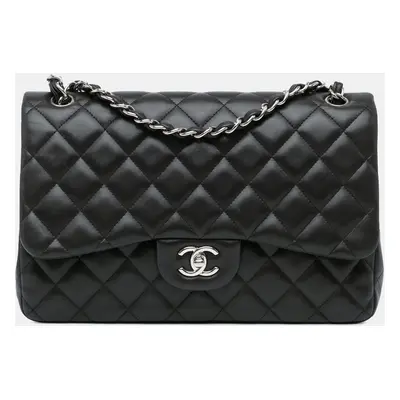 Chanel Black Jumbo Classic Lambskin Double Flap Bag