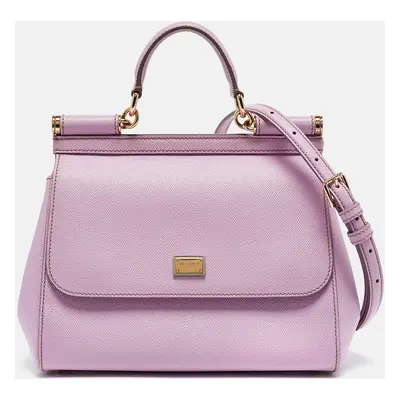 Dolce & Gabbana Lilac Leather Miss Sicily Top Handle Bag