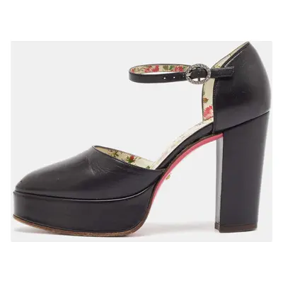 Gucci Black Leather Agon Mary Jane Pumps Size