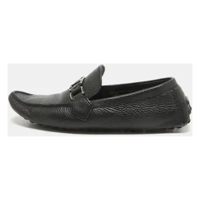 Louis Vuitton Black Leather Hockenheim Slip on Loafers Size