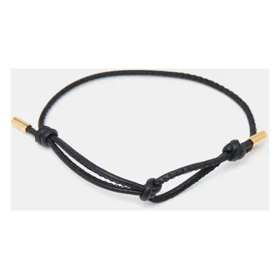 Valentino Black Leather Cord Adjustable Bracelet