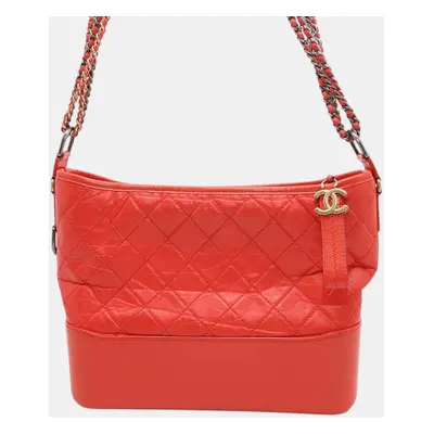 Chanel Red Leather Gabrielle Large Hobo Bag