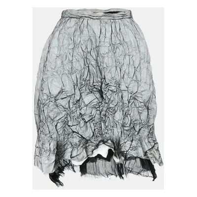 Fendi Black/White Mesh Textured Short Skirt