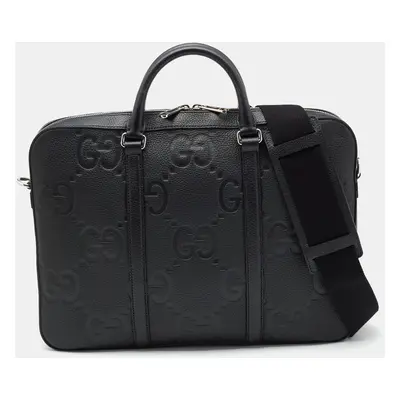 Gucci Black Jumboo GG Leather Briefcase