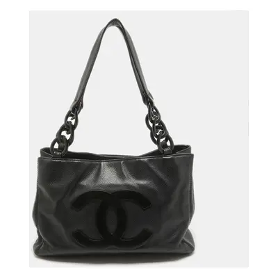 Chanel Black Leather Bekko Shopper Tote