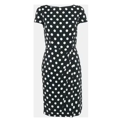 Prada Black Polka Dot Print Crepe Short Dress