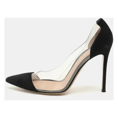 Gianvito Rossi Black PVC and Suede Plexi Pumps Size