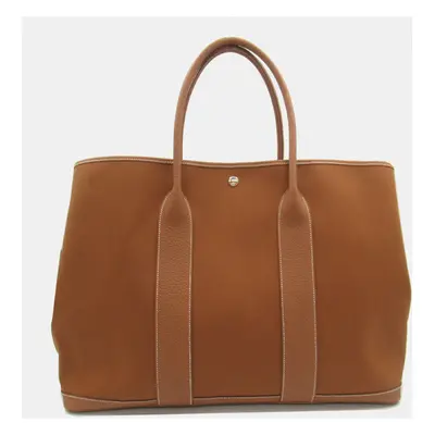 Hermes Gold Leather Garden Party GM Tote Bag