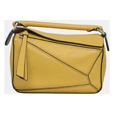 Loewe Mustard Leather Mini Puzzle Bag