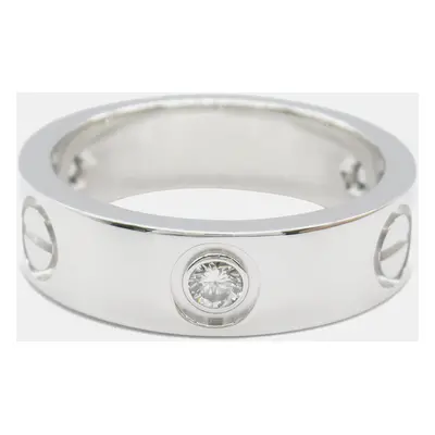 Cartier 18K White Gold, Diamond Love Band Ring EU