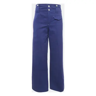 Isabel Marant Blue Gabardine Wide Leg Trousers