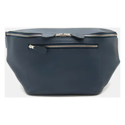 Hermes Blue Leather Cityslide Cross PM Belt Bag