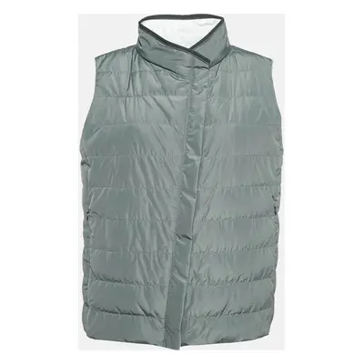 Brunello Cucinelli Grey Synthetic Puffer Down Vest