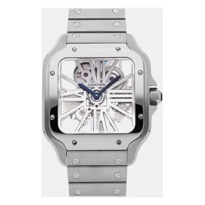 Cartier Skeleton Stainless Steel Santos WHSA0015 Manual Winding Men's Wristwatch mm