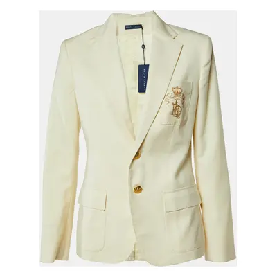 Ralph Lauren Yellow Wool Crest Detail Blazer