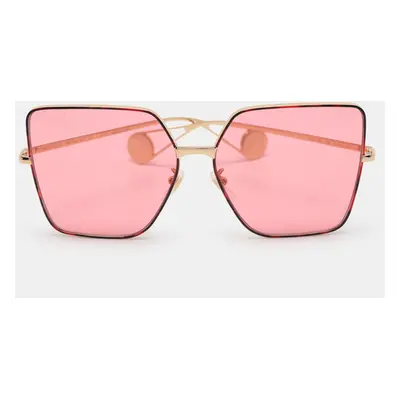 Gucci Pink Gold Tone Metal GG0436S Sunglasses