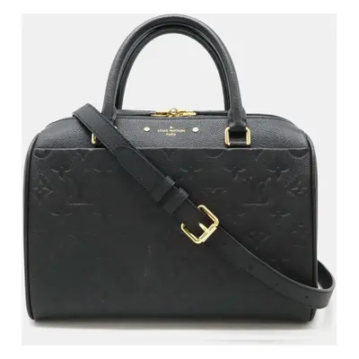 Louis Vuitton Black Leather Monogram Empreinte Speedy Bandouliere Handbag