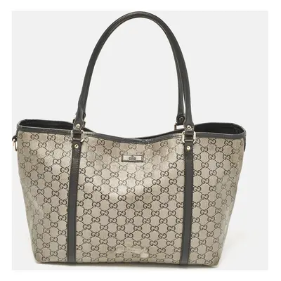 Gucci Black/Grey GG Crystal Canvas and Leather Medium Joy Tote