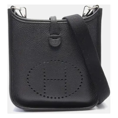 Hermes Black Leather Evelyne TPM Crossbody Bag